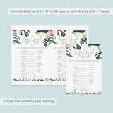 Summer Theme Baby Shower Games Pack Printable