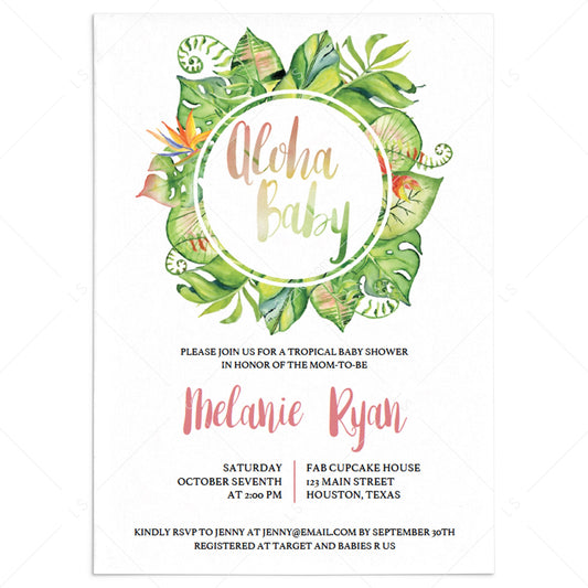 Tropical Baby Shower Invitation Template by LittleSizzle