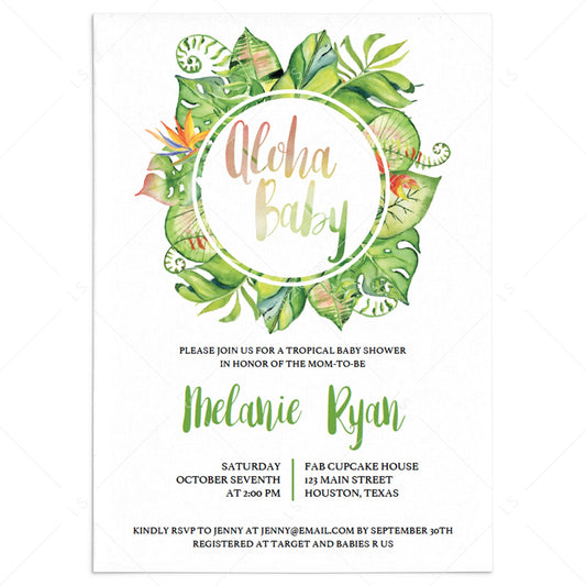 Tropical Baby Shower Invitation Template by LittleSizzle