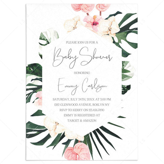 Botanical Baby Shower Invite Instant Download by LittleSizzle