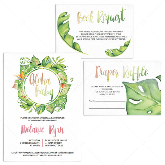 Tropical Baby Shower Invitation Set Download by LittleSizzle