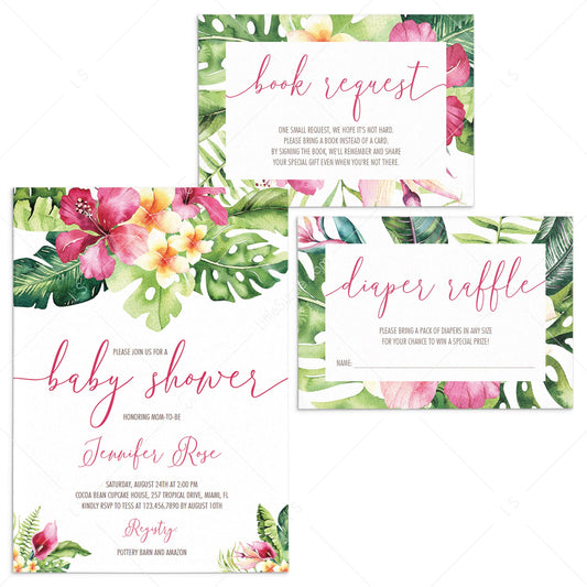 Tropical Baby Shower Invitation Suite Templates by LittleSizzle
