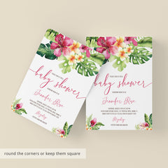 Tropical Baby Shower Invitation PDF Template