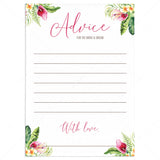 Summer Wedding Advice Cards Printable by LittleSizzle