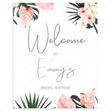 Tropical Welcome Sign Template Blush and Greenery by LittleSizzle