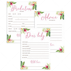 Tropical flora baby shower games package printable by LittleSizzle