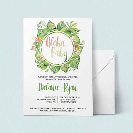 Neutral green baby shower invitation by LittleSizzle
