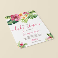 Tropical Baby Shower Invitation PDF Template