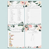4 Tropical Bridal Shower Games Instant Download by LittleSizzle