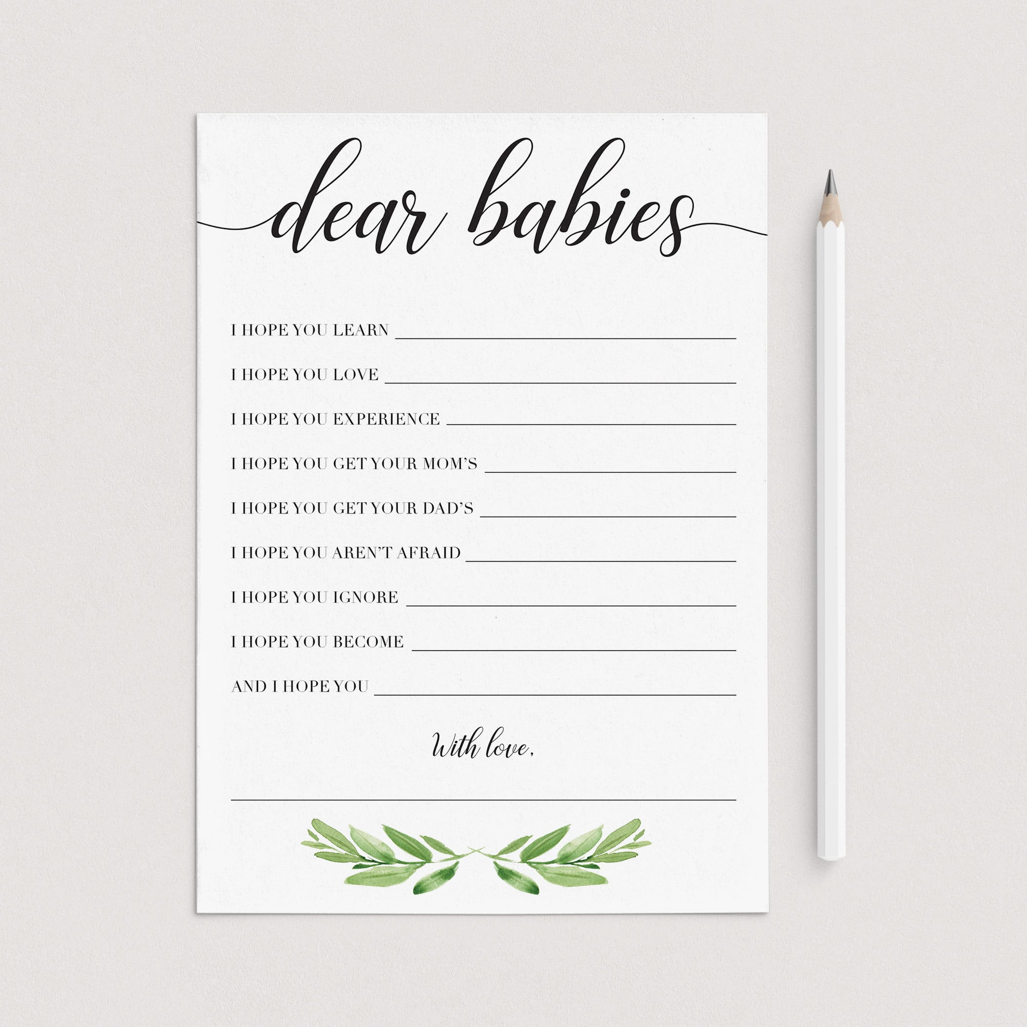Dear babies twins baby shower cards by LittleSizzle