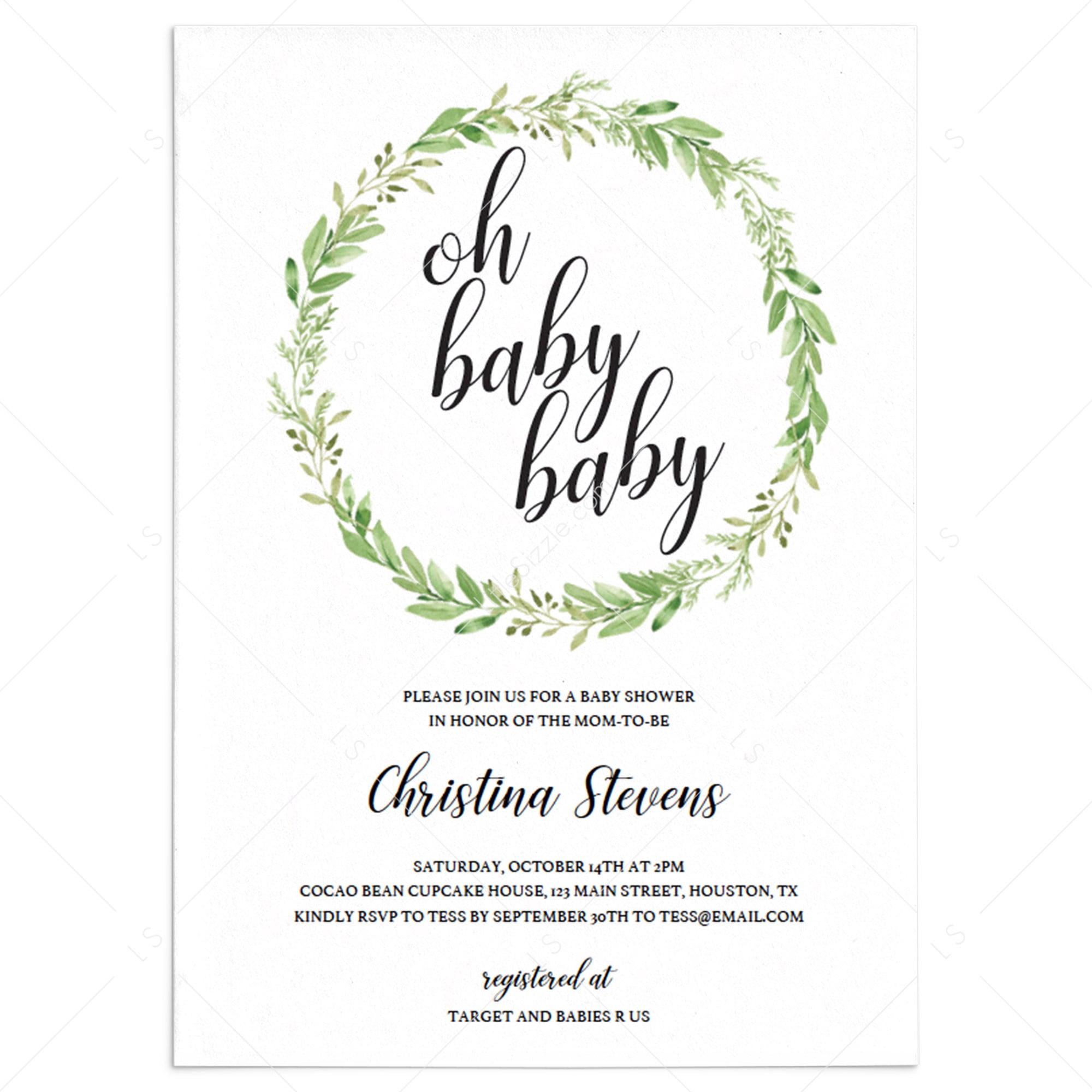 Twin Baby Shower Invitation Template by LittleSizzle