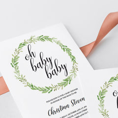 Oh Baby Baby Twin Shower Invitation Template by LittleSizzle
