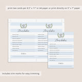 Dear babies printable wishes card for boy baby shower by LittleSizzle