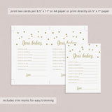 Dear Babies Cards for Gold Baby Shower Printable