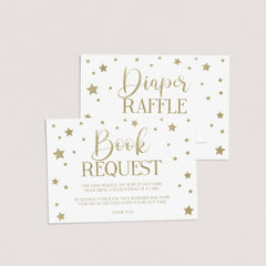 Gold stars baby shower invitation inserts by LittleSizzle