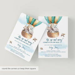 Up, Up and Away Baby Shower Invitation Template