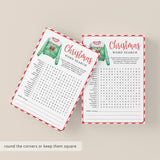 Christmas Word Find Game with Answer Key Printable