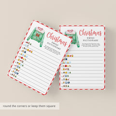Christmas Carol Emoji Pictionary Game Ugly Sweater Party