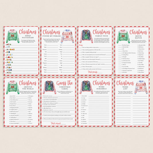 Ugly Sweater Christmas Party Games and Activities Printable by LittleSizzle