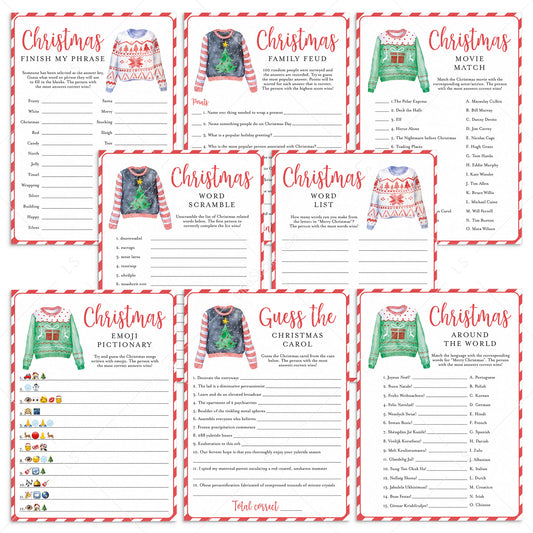 Ugly Sweater Christmas Party Games and Activities Printable by LittleSizzle