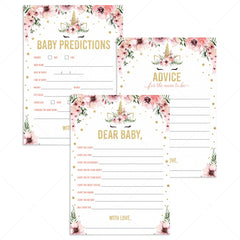 Pink and gold unicorn baby shower bundle by LittleSizzle
