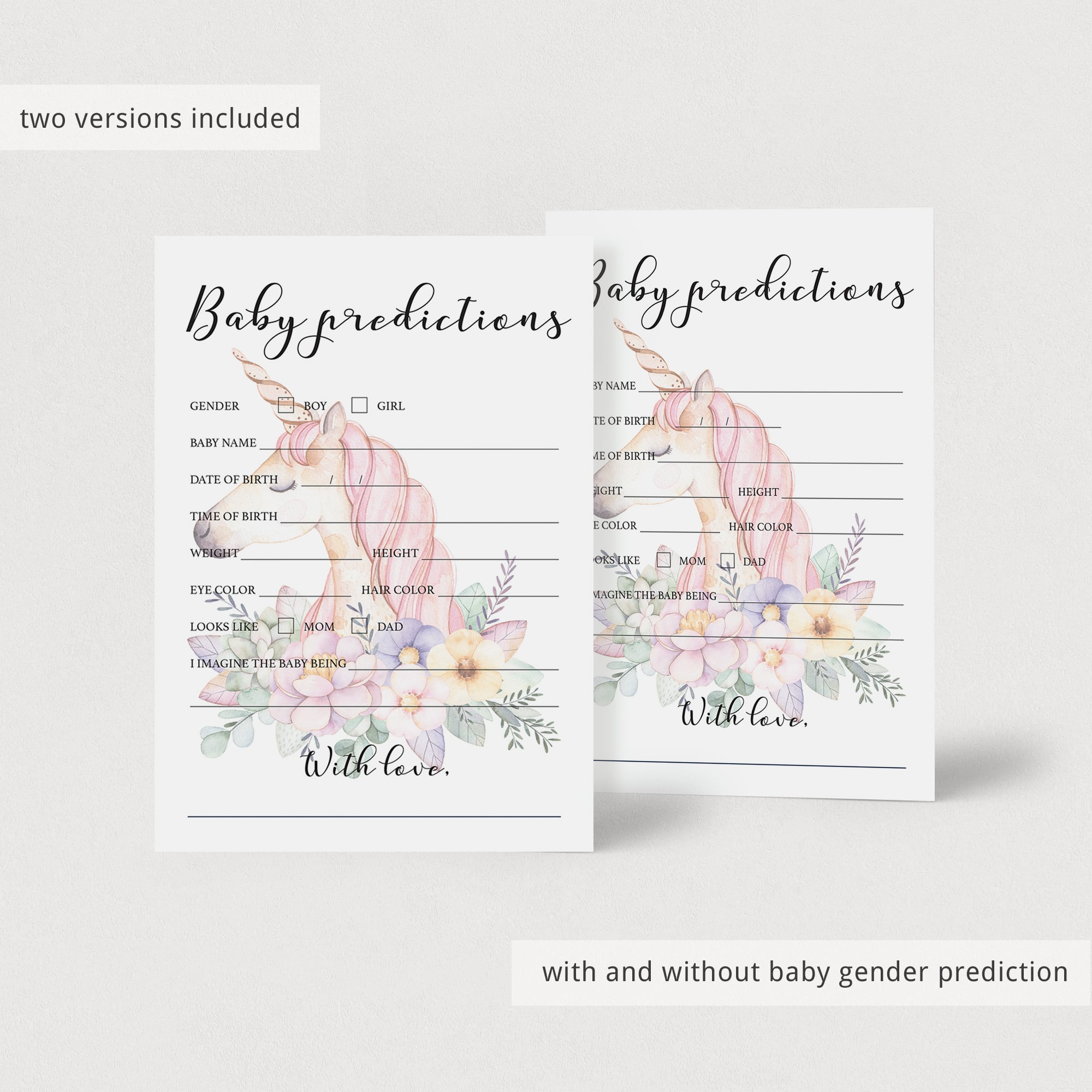 Predictions for baby girl printable by LittleSizzle