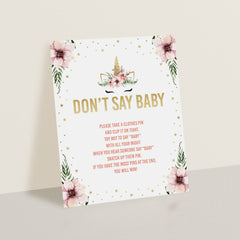 Do not say the word baby babyshower game for girl by LittleSizzle