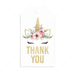 Gold unicorn thank you tags printable by LittleSizzle