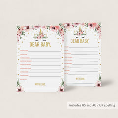 Download unicorn baby shower baby wishes cards by LittleSizzle