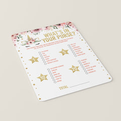 Floral whats in your purse babyshower game by LittleSizzle