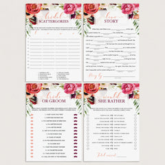 Boho bridal shower games package printable by LittleSizzle