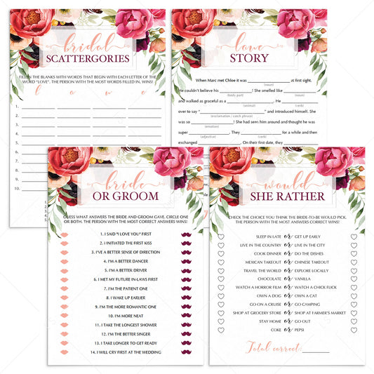 Boho bridal shower games package printable by LittleSizzle