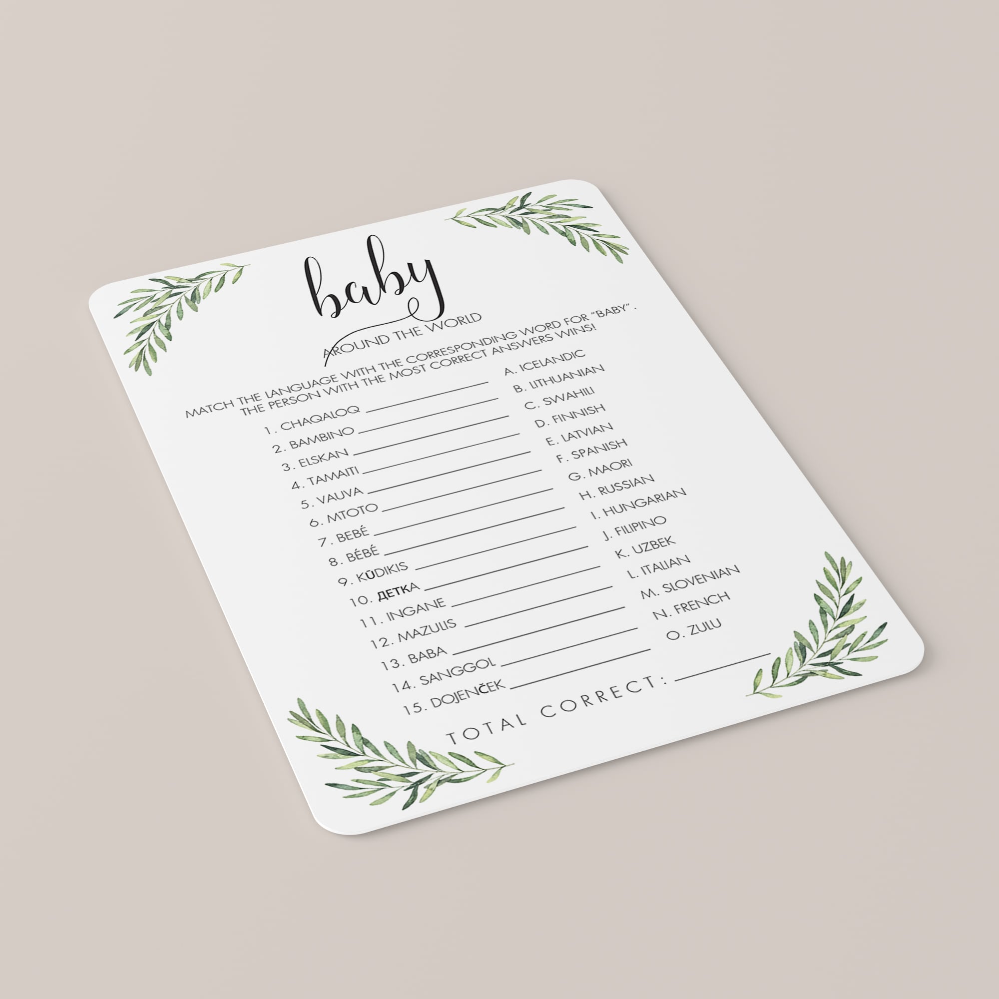 Travel Baby Shower Game Around The World Printable | Instant download