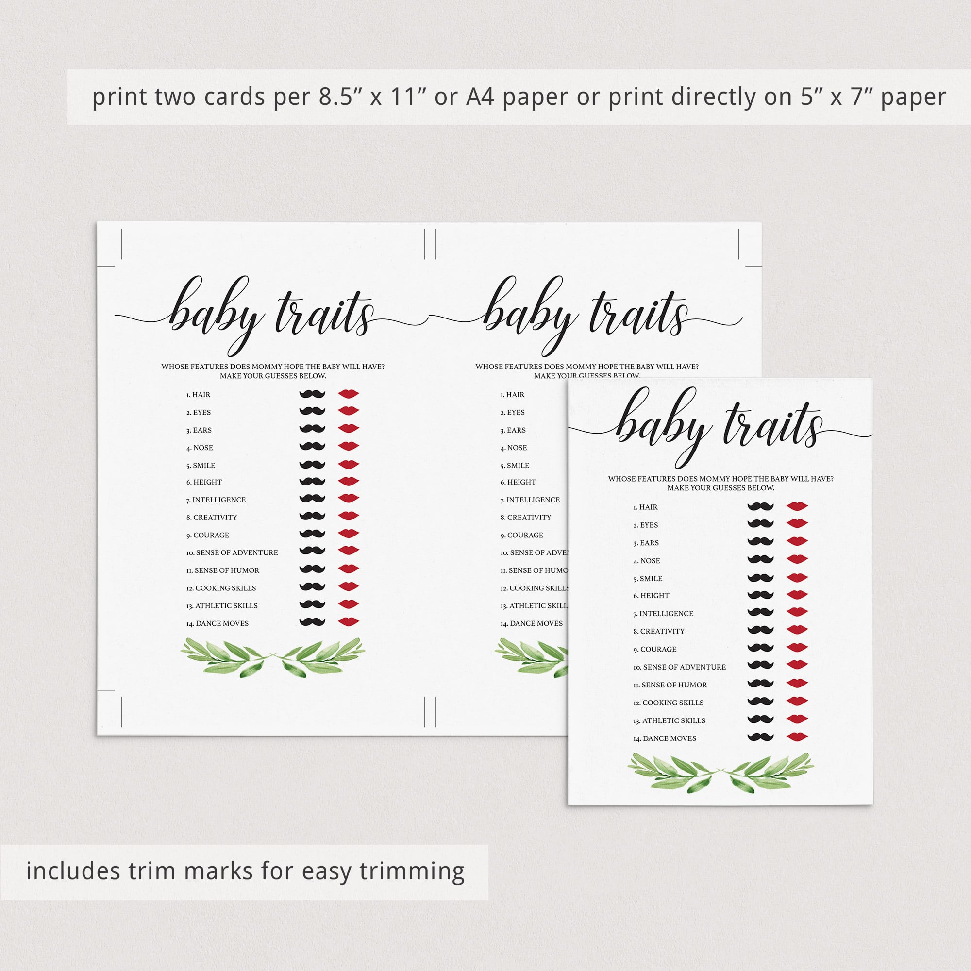 DIY baby features baby shower quiz by LittleSizzle