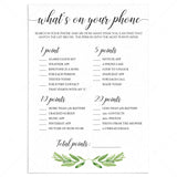 Modern baby shower games whats on your phone printable by LittleSizzle