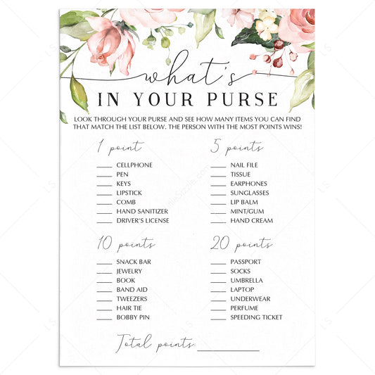 Inkdotpot 50-Pack Floral Whats in Your Purse Bridal Shower Game  Bachelorette Party Game Invitation Card Price in India - Buy Inkdotpot  50-Pack Floral Whats in Your Purse Bridal Shower Game Bachelorette Party