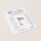 Fourth of July Party Matching Game Instant Download