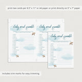Blue watercolor cloud baby shower games by LittleSizzle