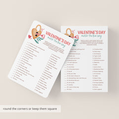 Valentine's Day Party Game Match The Love Song Printable