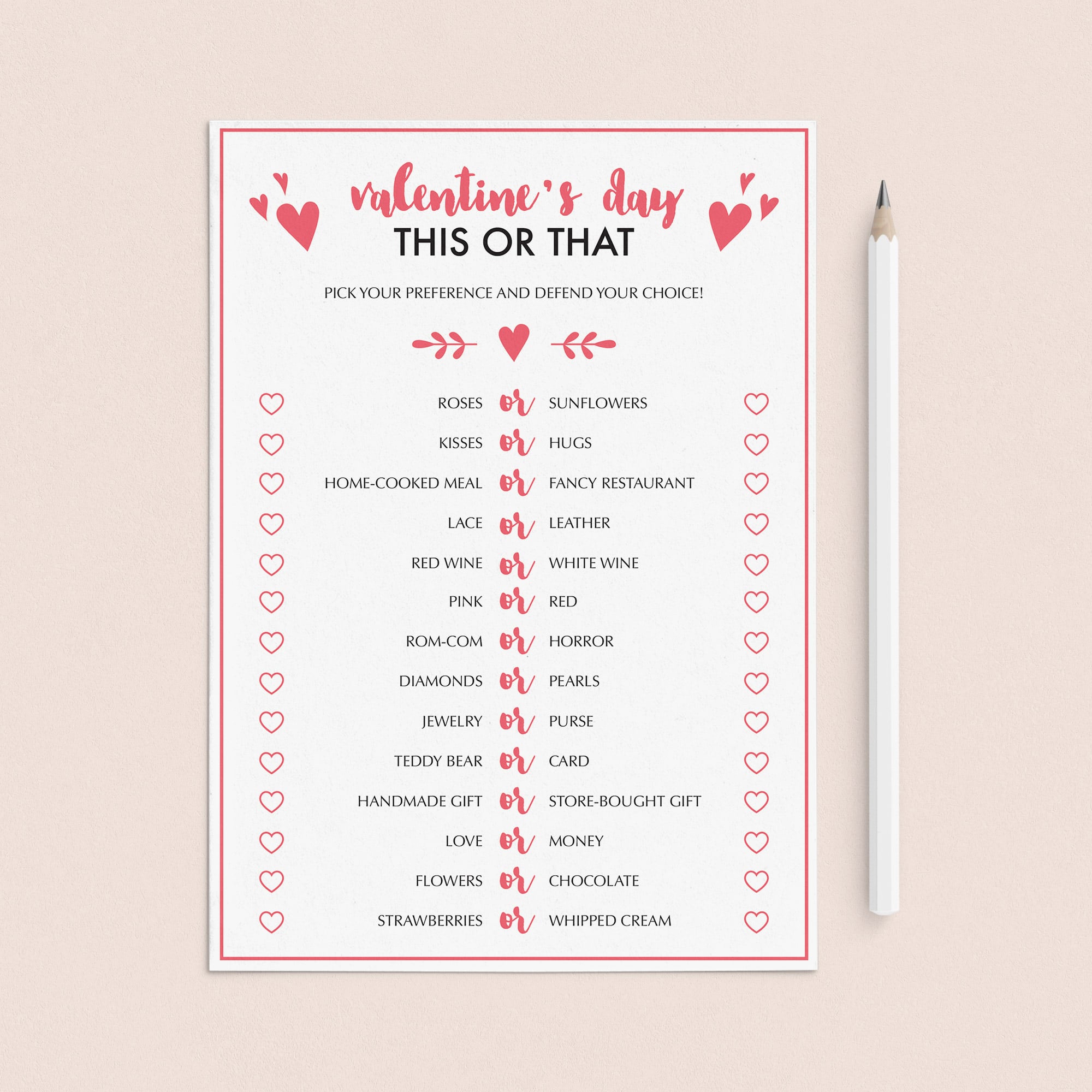 Valentine's Day Would You Rather Game for Adults by LittleSizzle