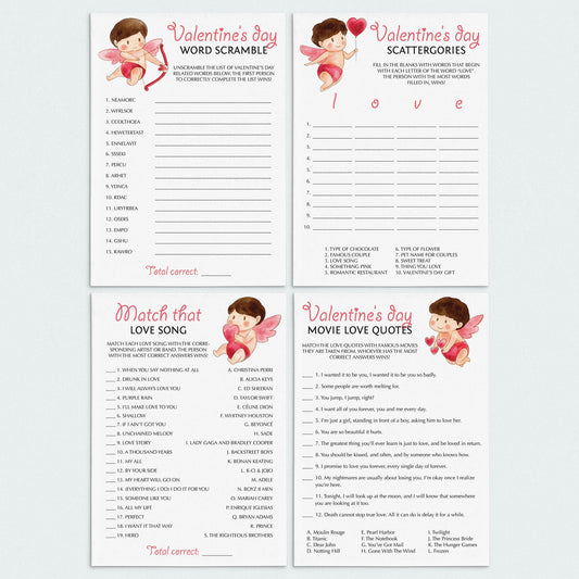 Zoom Valentine's Day Party Games Instant Download by LittleSizzle