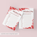 Romantic Valentine's Day Games Digital Files