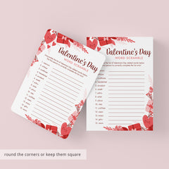 Printable Valentine's Day Word Scramble Game