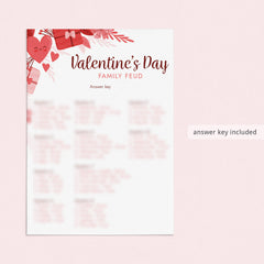 Family Feud Valentine's Day Trivia Game Printable