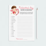 Printable & Virtual Valentine's Day Classroom Game Word Scramble by LittleSizzle