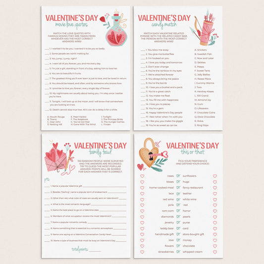 Valentines Party Games Pack Printable by LittleSizzle