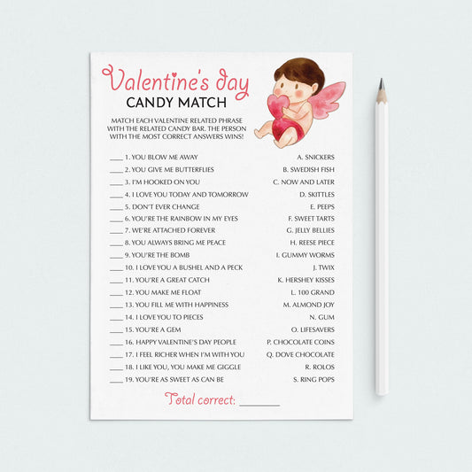 Fun Valentine's Day Game Candy Match Printable by LittleSizzle