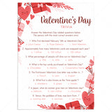 Valentine's Day Trivia Questions and Answers Printable by LittleSizzle