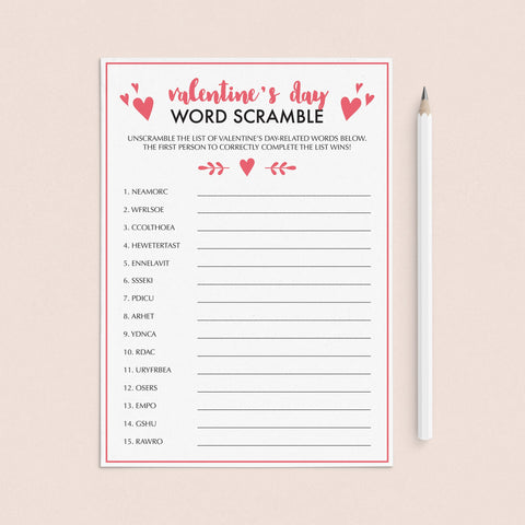 Valentine's Day Party Game for Family | Virtual & Printable – LittleSizzle