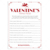Valentines Family Feud Game with Answers Printable by LittleSizzle